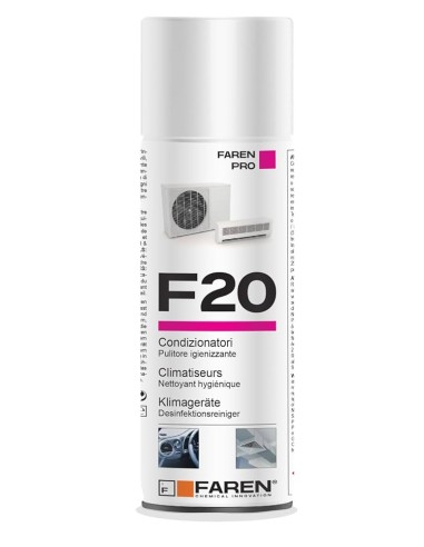 Pulitore Detergente Igienizzante Spray con Cannuccia per Climatizzatori ed Autovetture 400ml. No Schiuma.Farmicol Faren Pro F20
