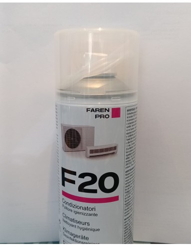 Pulitore Detergente Igienizzante Spray con Cannuccia per Climatizzatori ed Autovetture 400ml. No Schiuma.Farmicol Faren Pro F20