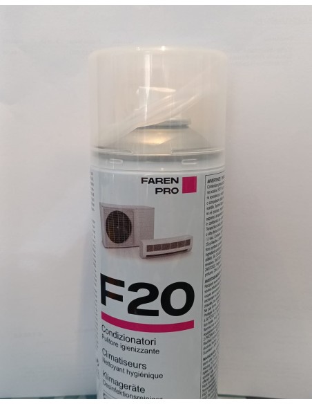 Pulitore Detergente Igienizzante Spray con Cannuccia per Climatizzatori ed Autovetture 400ml. No Schiuma.Farmicol Faren Pro F20