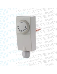 Termostato ad immersione serie caldoTemperatura regolabile 0° - 90° C. - Guaina 1/2 L-100 mm 3 morsetti