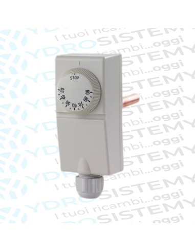 Termostato ad immersione serie caldoTemperatura regolabile 0° - 90° C. - Guaina 1/2 L-100 mm 3 morsetti