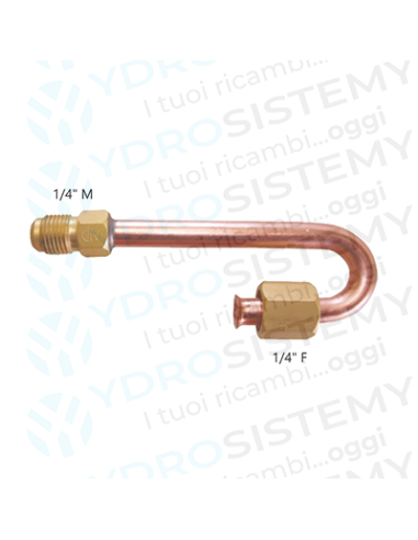 Raccordo Rame Ad Inversione per Condizionatori Maschio 1/4" x Femmina 1/4"