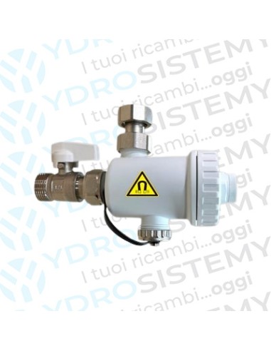 Defangatore Magnetico Bianco 3/4" sotto caldaia 10000 Gauss + Valvola di Intercettazione e Chiave