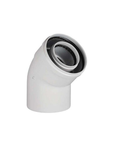 Curva Aperta 45° Coassiale 60-100 In Alluminio Per Caldaie Tradizionali