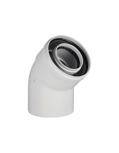 Curva Aperta 45° Coassiale 60-100 In Alluminio Per Caldaie Tradizionali