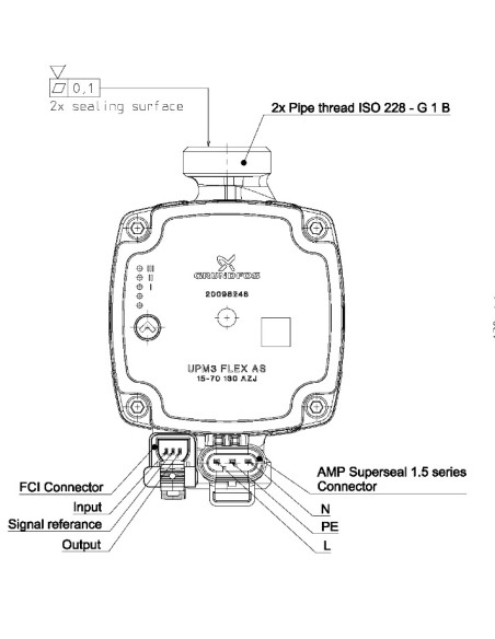 Circolatore Grundfos UPM3 FLEX AS 15-70 H6 130 con connettore a filo scopertoVedi cod: BI2262106