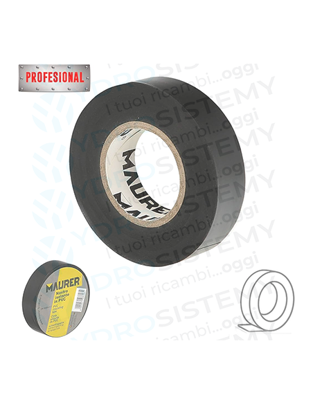 Nastro Isolante per Cavi Elettrici 0,15x19 da 25m Nero