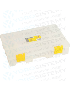 Cassetta Porta Minuteria Organizer 235x125x30mm. con Divisori interni removibili e Coperchio Trasparente