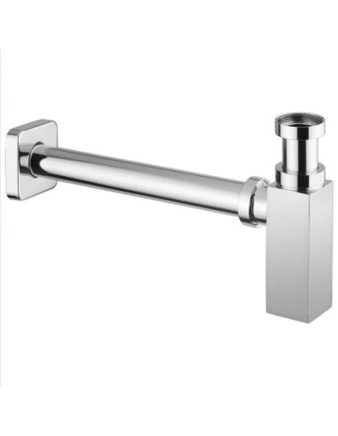 Sifone D'arredo Quadro Per Lavabo Ø32 x 250 mm -1"1/4 Cromato Lucido