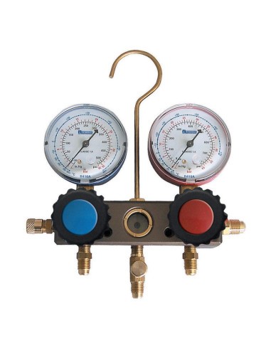 Gruppo Manometrico a Secco 4 vie con indicatore di flusso per Gas R410A - R32 - Ø 70 mm - 1 pz
