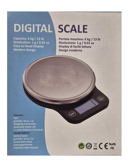 Bilancia Elettronica Tecnogas Mod. Betty da 6 Kg Con Suddivisione da 1 Grammo