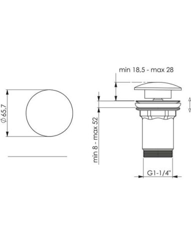 Piletta Clik Clak Per Lavabo In Ottone 1"1/4