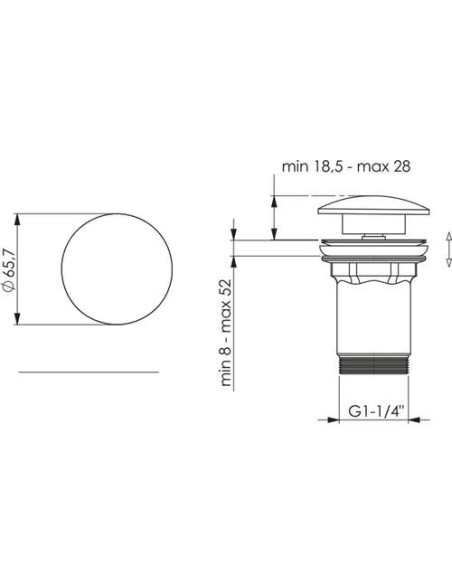 Piletta Clik Clak Per Lavabo In Ottone 1"1/4