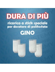 Kit da 4 Pezzi / Stick Ricarica di Polifosfati per Dosatore Gino