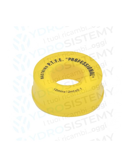 Nastro Teflon Giallo 12x1mm  12m lungo Uso Gas