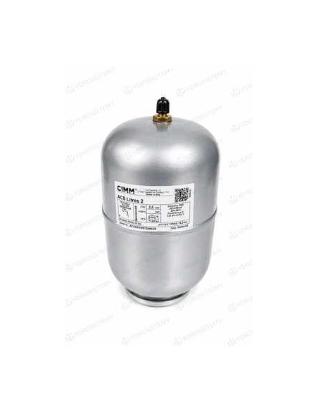 Vaso Espansione Cilindrico 2Lt Altezza 20cm d.Ø12cm attacco 1/2" 19,5 x 14 x 14    Vedi Cod: 4364623 , 04553800, H160620002, 00