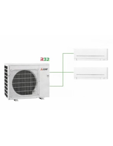Mitsubishi MSZ-AP R32 Climatizzatore dual split inverter | unità esterna 3.3 kW unità interne 7000+7000 BTU