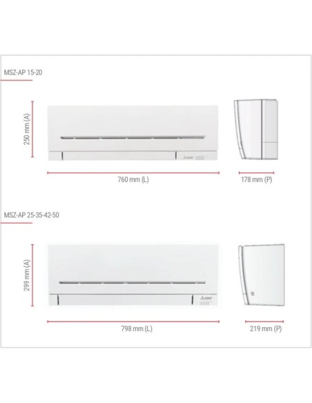 Mitsubishi MSZ-AP R32 Climatizzatore dual split inverter | unità esterna 3.3 kW unità interne 7000+7000 BTU