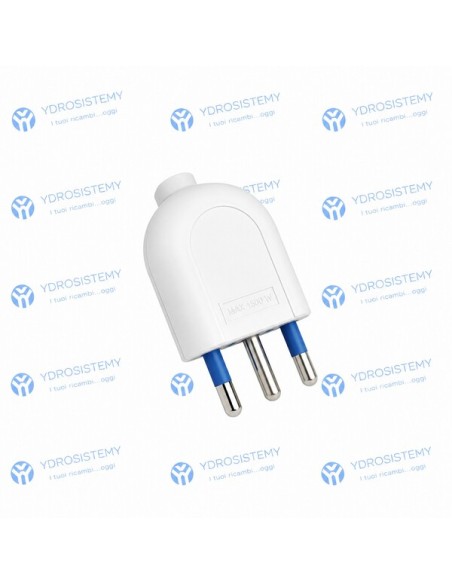 Spina Elettrica Dritta 10 Ampere 2 Poli + Terra Poli Stretti