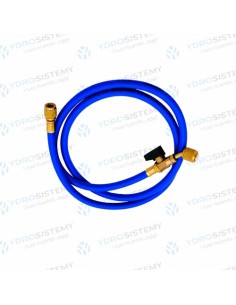 Tubo/Frusta Flessibile Blu Tecnogas Att. Sae 5/16 x 5/16 Sae  45° Lunghezza 1500 Con RubinettoPer gas TR422B (R22) – R404A – R4
