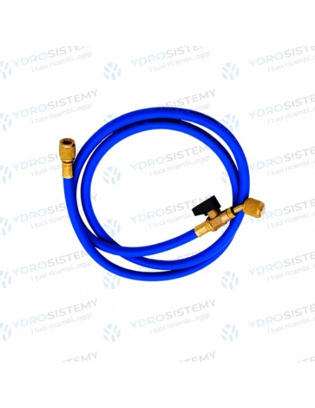 Tubo/Frusta Flessibile Blu Tecnogas Att. Sae 5/16 x 5/16 Sae  45° Lunghezza 1500 Con RubinettoPer gas TR422B (R22) – R404A – R4