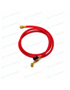 Tubo/Frusta Flessibile Rosso Tecnogas Att. Sae 5/16 x 5/16 Sae  45° Lunghezza 1500 Con RubinettoPer gas TR422B (R22) – R404A – 