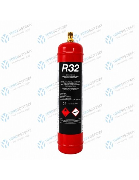 Bombola Gas Ricarica Per Condizionatori R32 Refrigerante 1000ml Netto780gr.