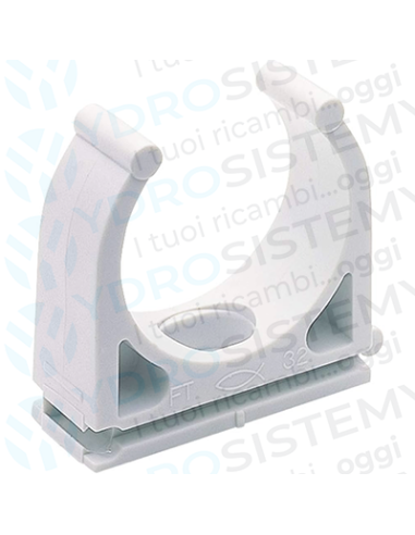 Fissatubo Clip (1pz) Ø20mm(interno) 25mm(Esterno) Aperto in Nylon