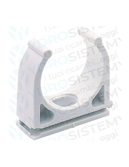 Fissatubo Clip (1pz) Ø20mm(interno) 25mm(Esterno) Aperto in Nylon