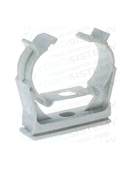 Fissatubo Clip (1pz) Ø16 Chiusura a Scatto Scn Nylon Grigio