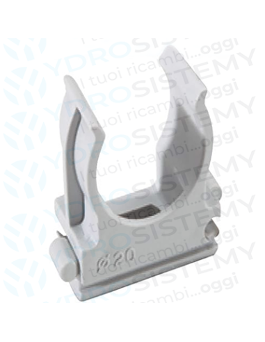 Fissatubo Clip (1pz) Ø16mm(interno) 20mm(Esterno) Aperto in Nylon