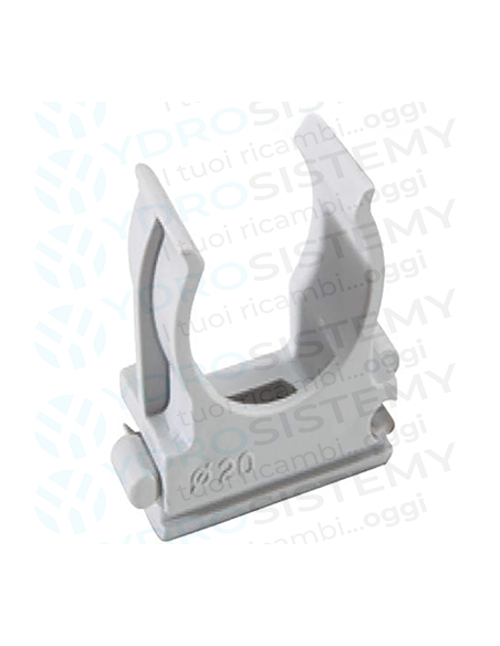 Fissatubo Clip (1pz) Ø16mm(interno) 20mm(Esterno) Aperto in Nylon