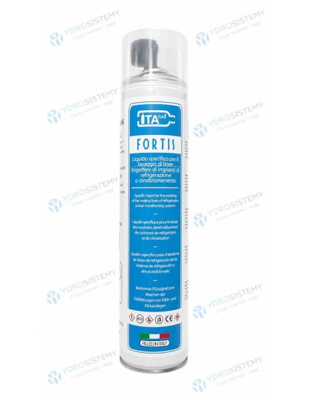 Fortis Liquido Specifico per il Lavaggio di Linee Frigorifere, Impianti di Condizionamento e Refrigerazione. Bomboletta da 600 
