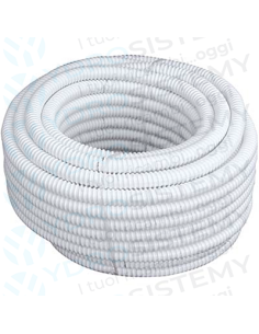 Tubo Corrugato Spiralato Grigio Scarico Condensa Per Impianti di Climatizzazione Ø14mm Interno, Ø16mm Esterno