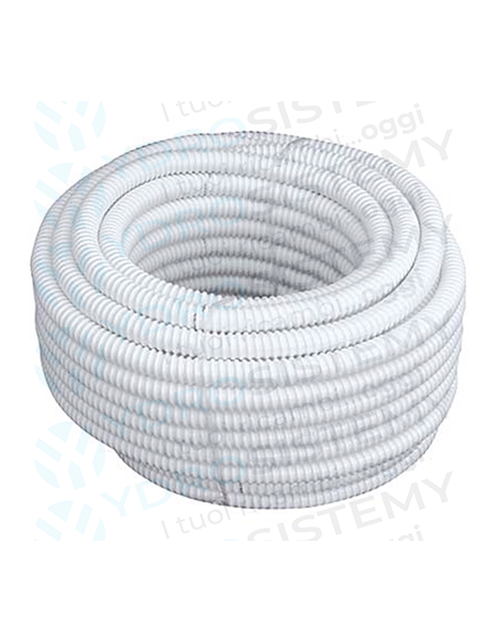 Tubo Corrugato Spiralato Grigio Scarico Condensa Per Impianti di Climatizzazione Ø14mm Interno, Ø16mm Esterno