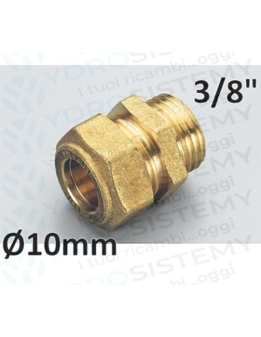 Bicono Ottone Maschio 3/8" x 10